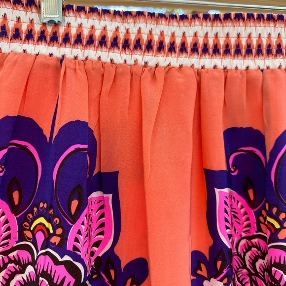 Anthropologie Edmé & Esyllte Bright Vibrant SILK Skirt size 10 - Picture 5 of 14
